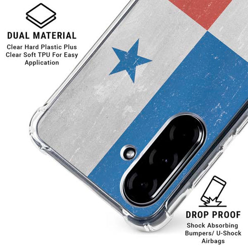 Panama Flag Distressed Galaxy A36 5G Clear Case